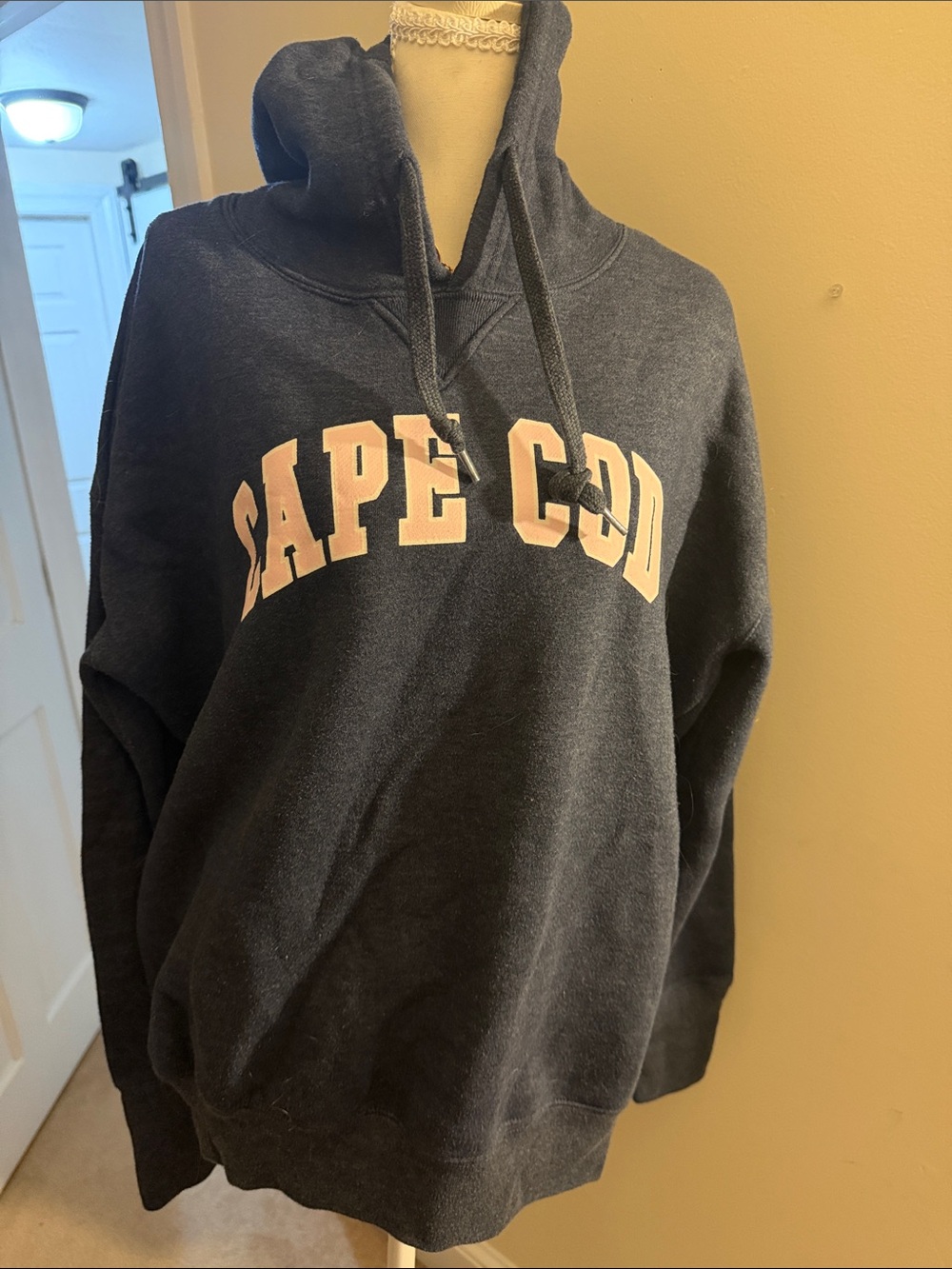 Cape Cod Navy Hoodie with Pink Lettering